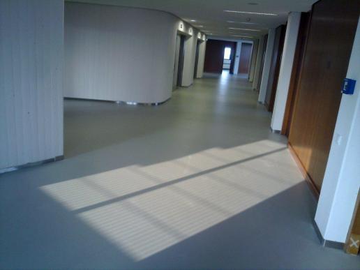 Rathaus Offenbach Korkdämmung, Linoleum verlegt, verklebt, verschweißt 2010
